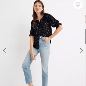 Madewell classic straight jeans in Meadowland wash